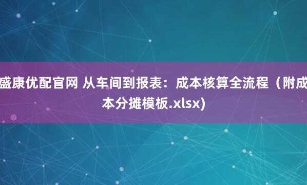 盛康优配官网 从车间到报表：成本核算全流程（附成本分摊模板.xlsx)