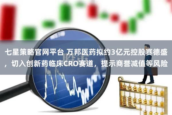 七星策略官网平台 万邦医药拟约3亿元控股赛德盛，切入创新药临床CRO赛道，提示商誉减值等风险